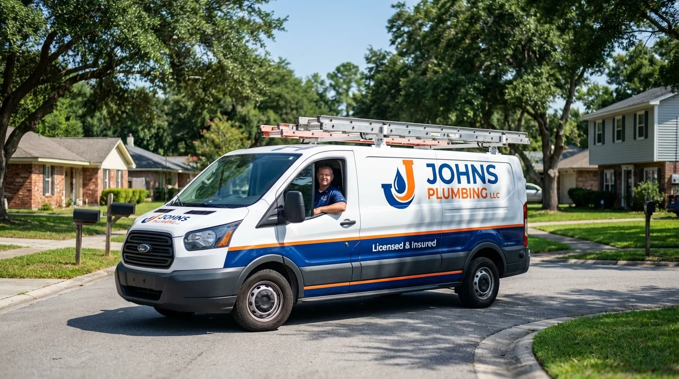 Johns Plumbing LLC service van in Raeford, NC