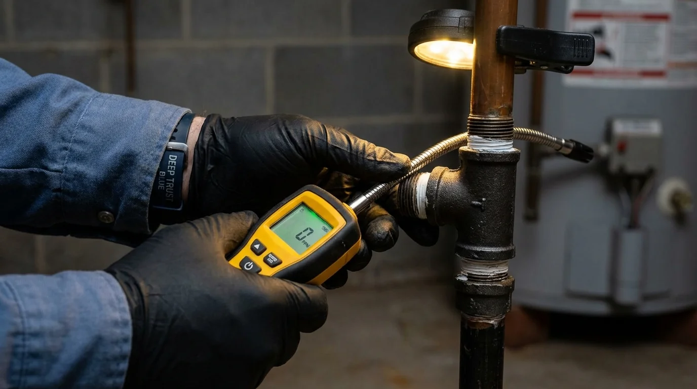 Gas leak detection with electronic sniffer by Johns Plumbing LLC in Raeford